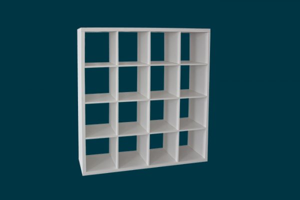 Flexi Storage Clever Cube 4 x 4 Cube White Storage Unit isolated