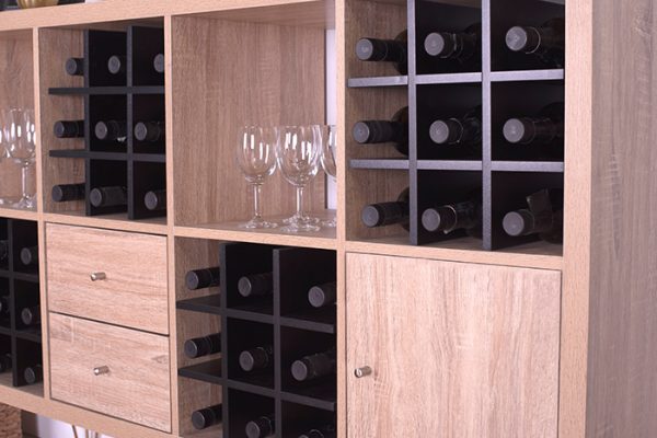 Clever Cube Timber Insert Wine Rack Black Flexi Storage Clever Cube Timber Insert Wine Rack, Wine Bottle Storage Inserts