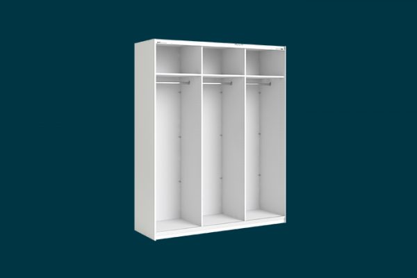 Flexi Storage Wardrobe 3 Door Sliding Wardrobe Frame White isolated