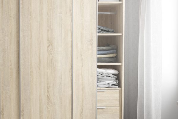 Flexi Storage Wardrobe Sliding Wardrobe 2 Shelves Oak fitted in 2 Door Sliding Wardrobe Oak
