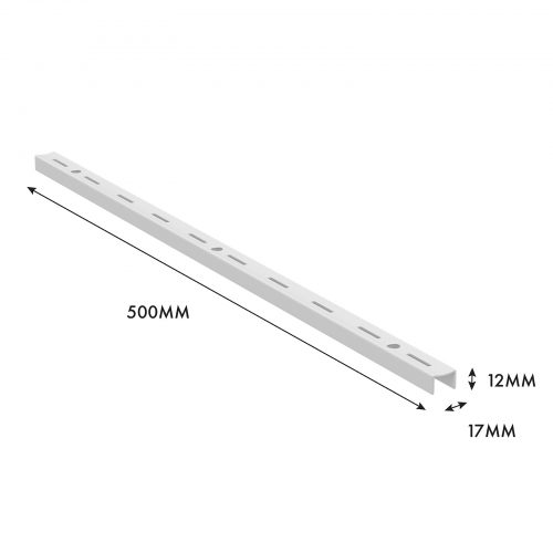 Flexi Storage Home Solutions 500mm Single Slot Wall Strip White isolated