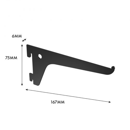 Flexi Storage Home Solutions 150mm Single Slot Bracket Black isolated