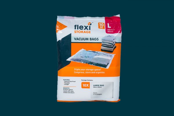 Flexi Storage Vacuum Storage Bag 10 Pack Large packaging isolated