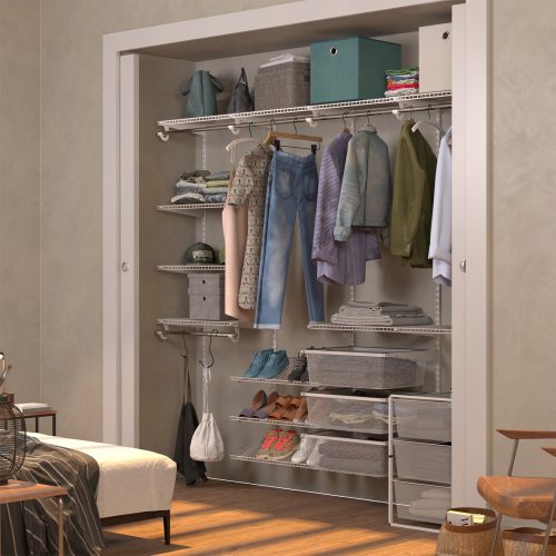 Flexi Storage Home Solutions Wire Shelf Front A 667mm used in a wardrobe