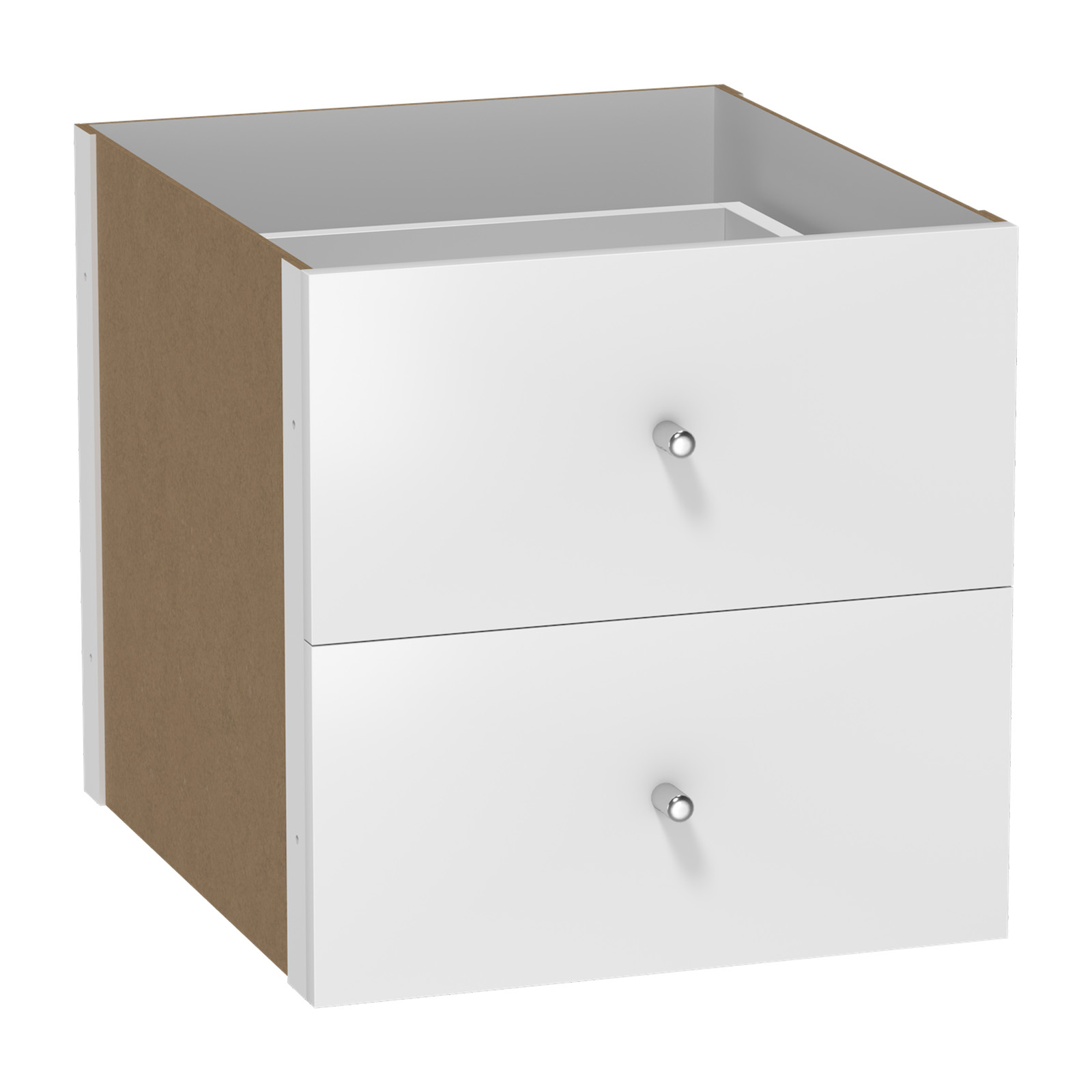 Clever Cube Timber Insert 2 Drawer White High Gloss