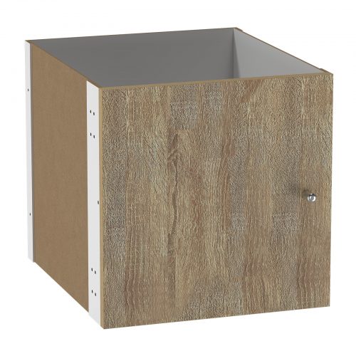 Flexi Storage Clever Cube Timber Insert 1 Door Oak isolated