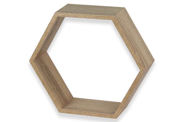 Hexagonal Wall Shelf Oak – Flexi Storage