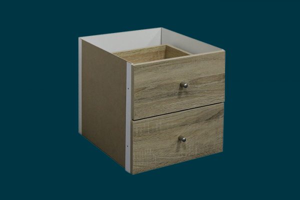 Clever Cube Timber Insert 2 Drawer Oak – Flexi Storage