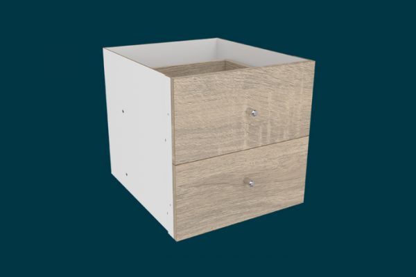 Clever Cube Timber Insert 2 Drawer Oak – Flexi Storage