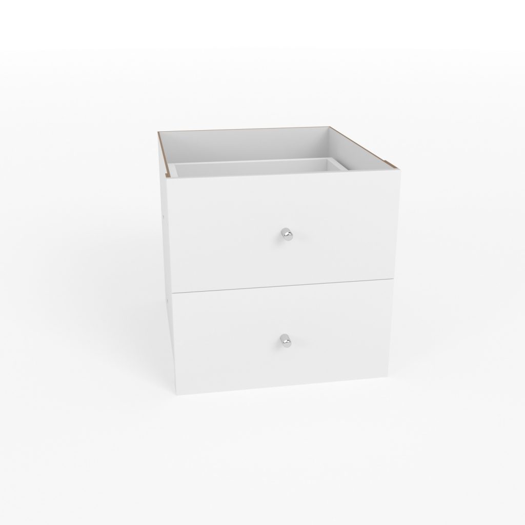 Clever Cube Timber Insert 2 Drawer White High Gloss Flexi Storage