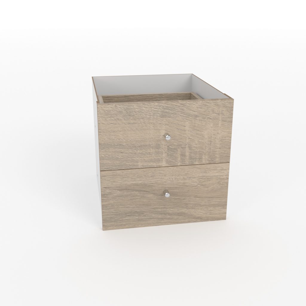 Clever Cube Timber Insert 2 Drawer Oak Flexi Storage