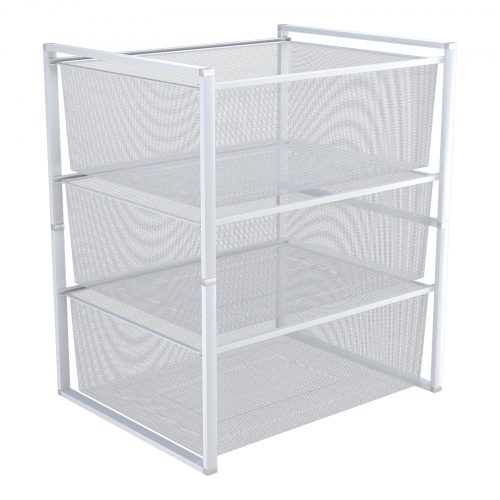Flexi Storage Home Solutions 3 Mesh Basket and Frame Kit White isolated