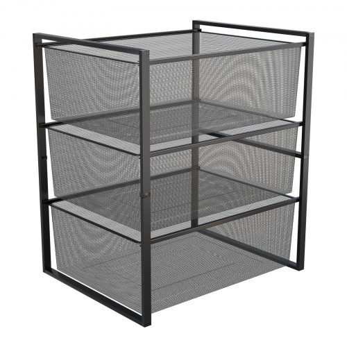 Flexi Storage Home Solutions 3 Mesh Basket and Frame Kit Black isolated