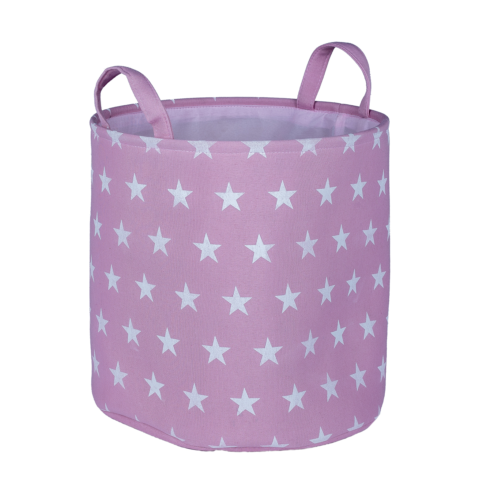 Kids Toy Storage Basket Pink Stars
