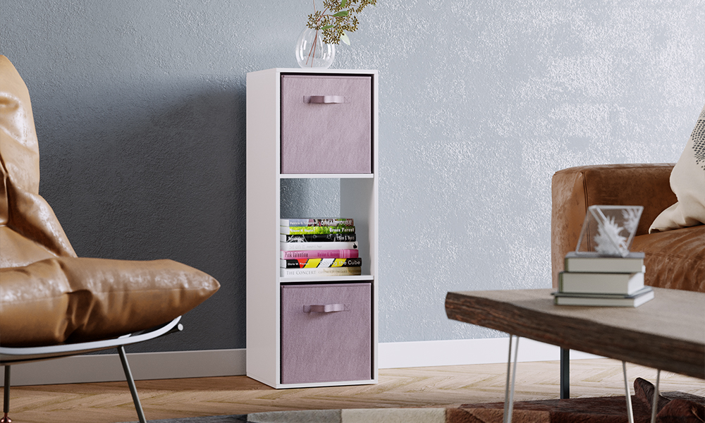 Flexi Storage Compact Cube Unit and Inserts used in Living Room