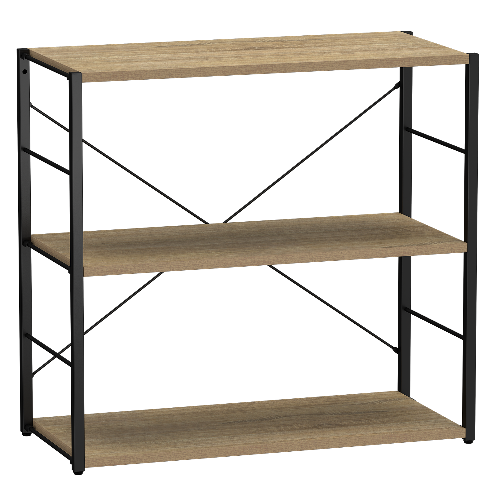 Silhouette 3 Shelf Starter Kit Black & Oak 755mm