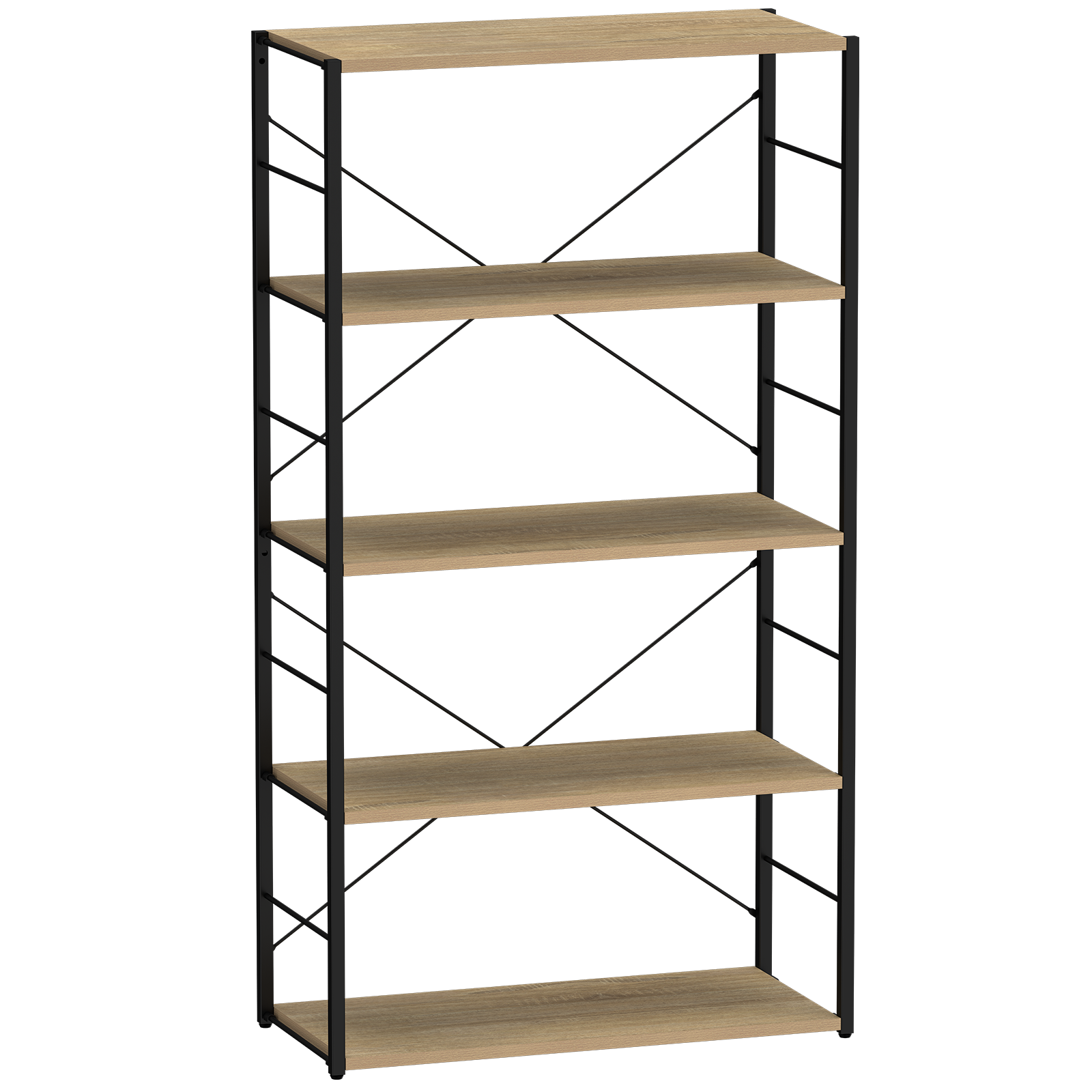 Silhouette 5 Shelf Starter Kit Black & Oak 1475mm