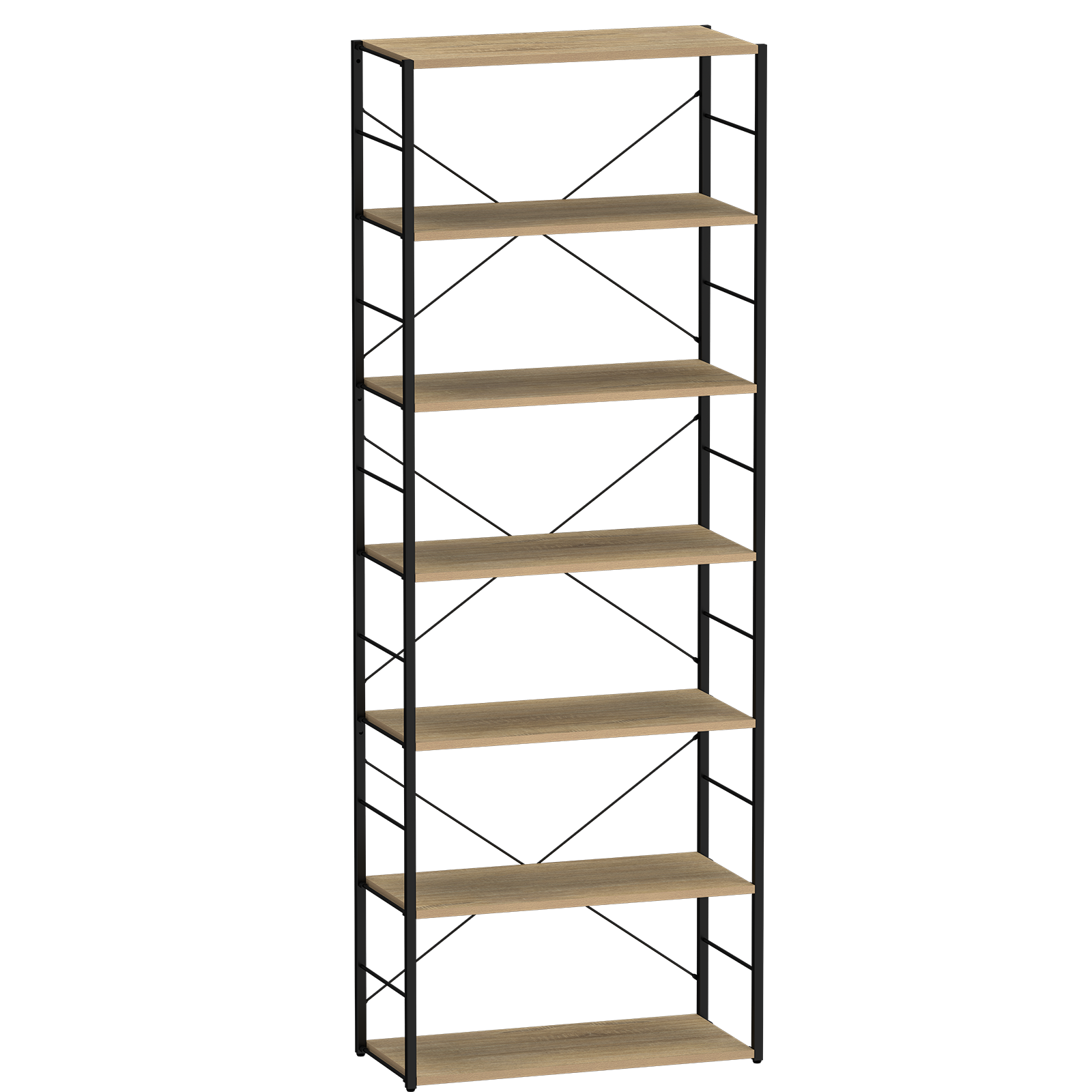 Silhouette 7 Shelf Starter Kit Black & Oak 2195mm