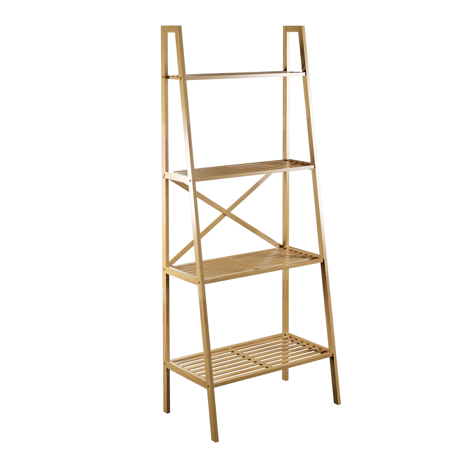 Bamboo 4 Tier Ladder Shelf