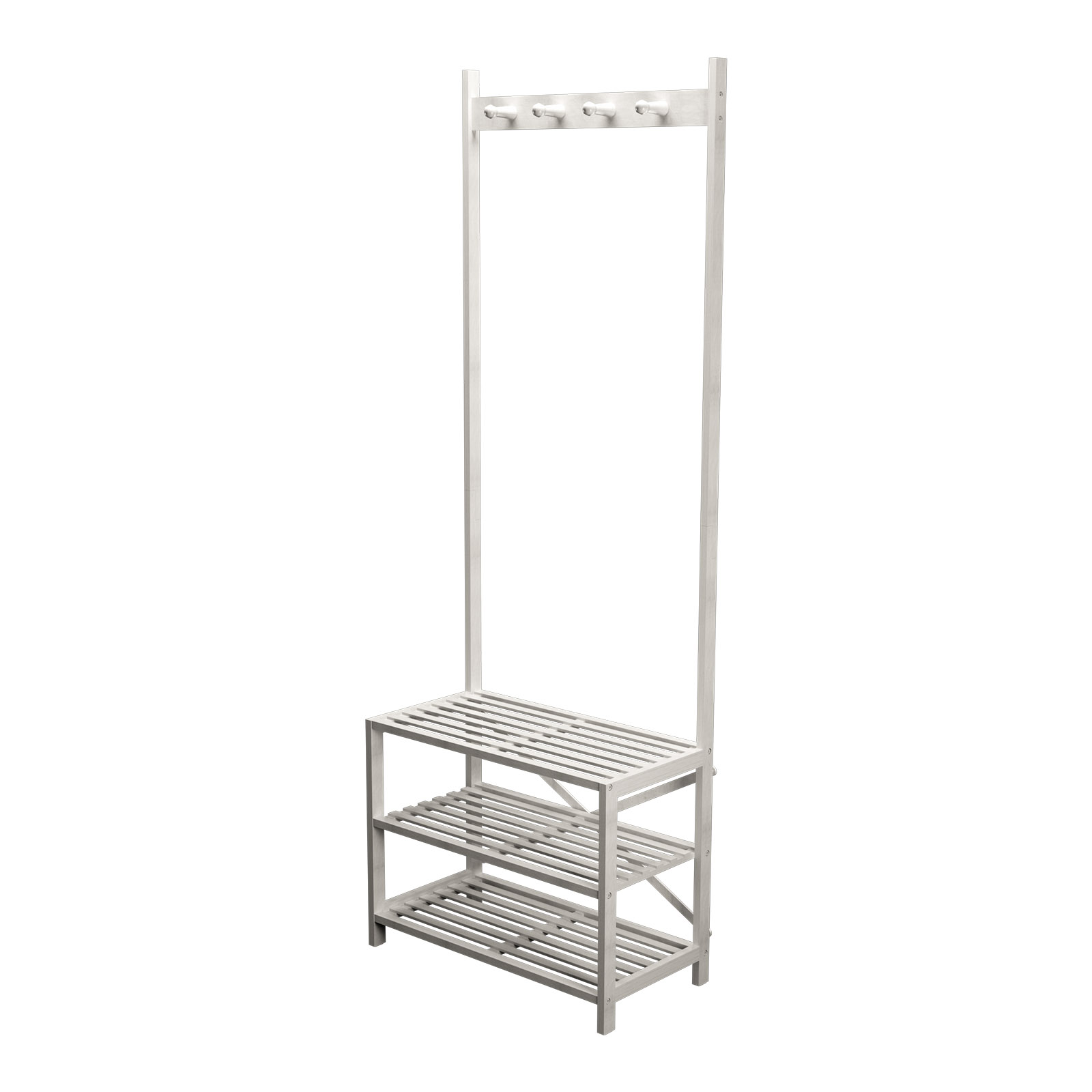 Bamboo Hallway Storage Unit White