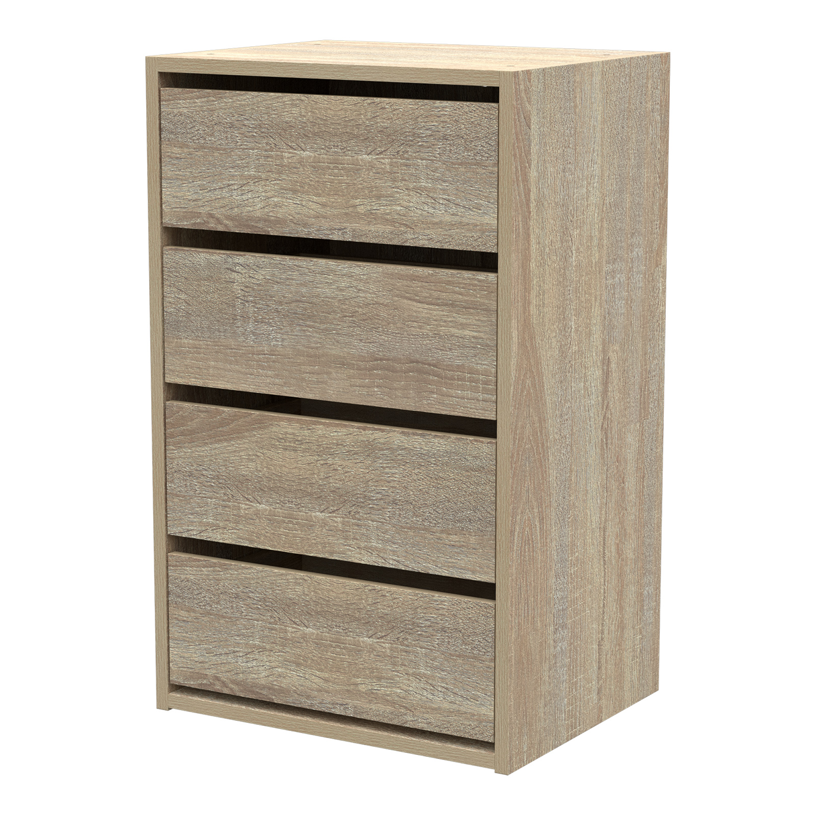 Wardrobe 400mm 4 Drawer Unit Oak