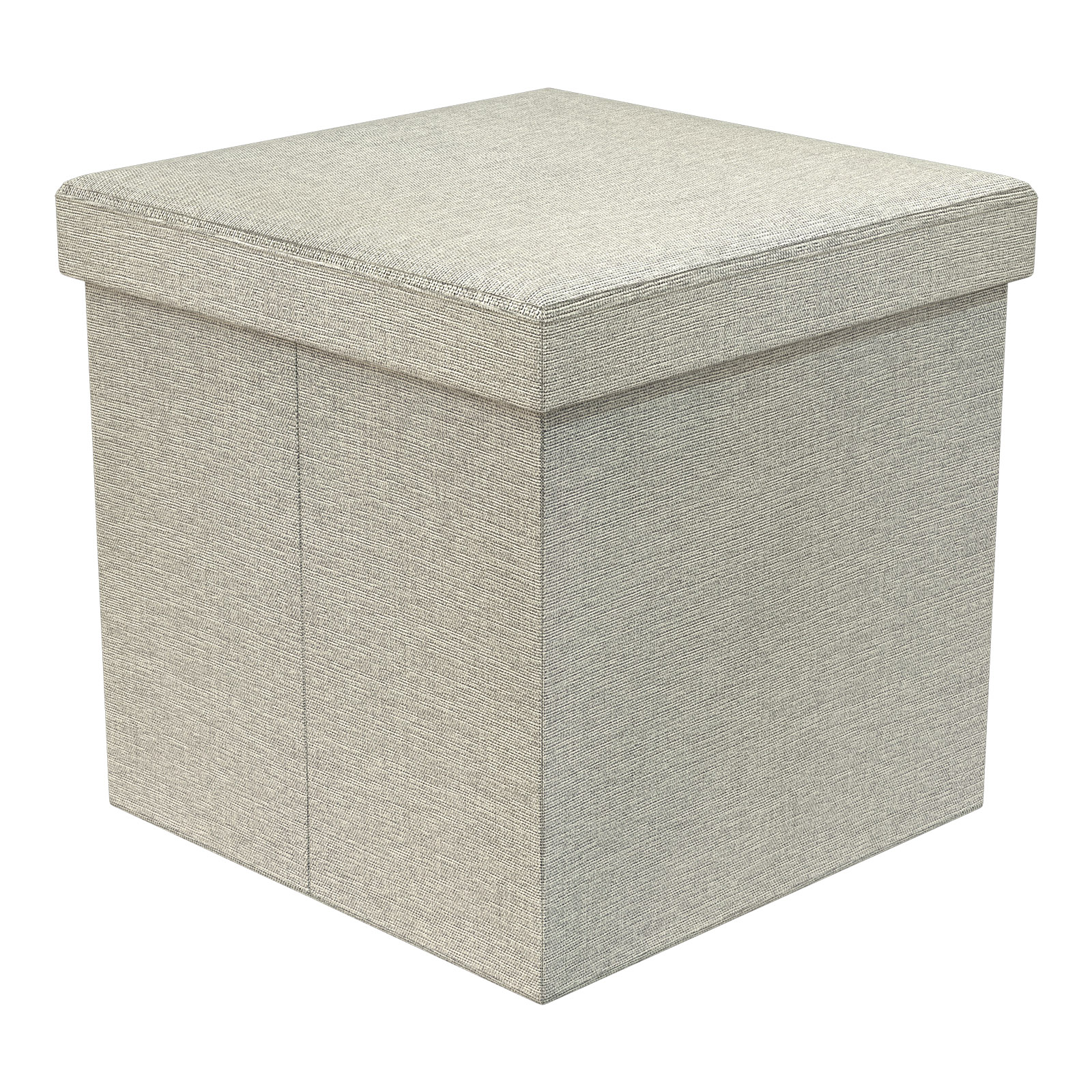 Square Storage Ottoman Soft Grey Linen