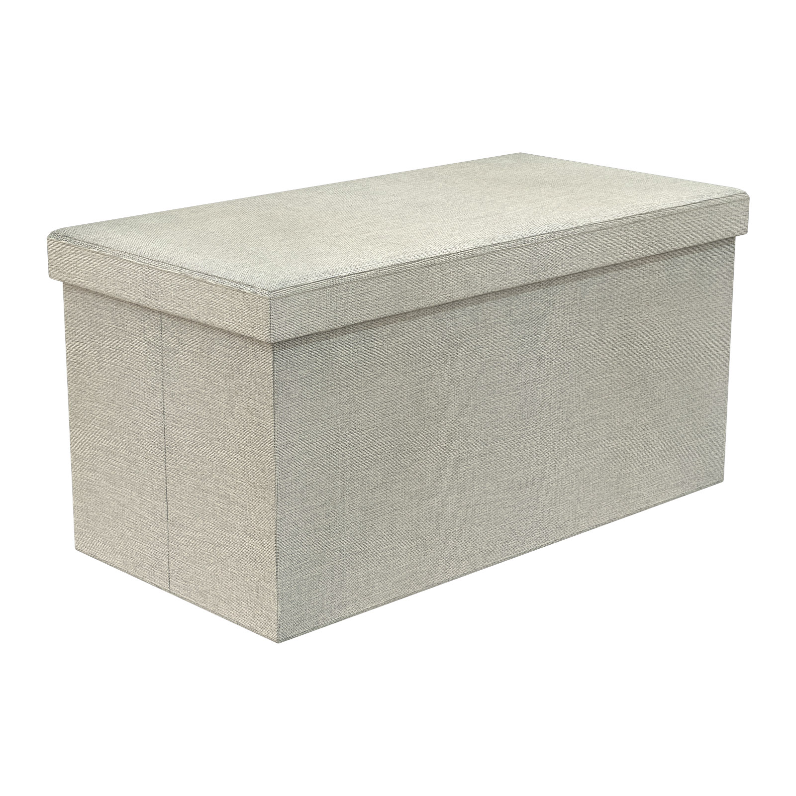 Rectangle Storage Ottoman Soft Grey Linen