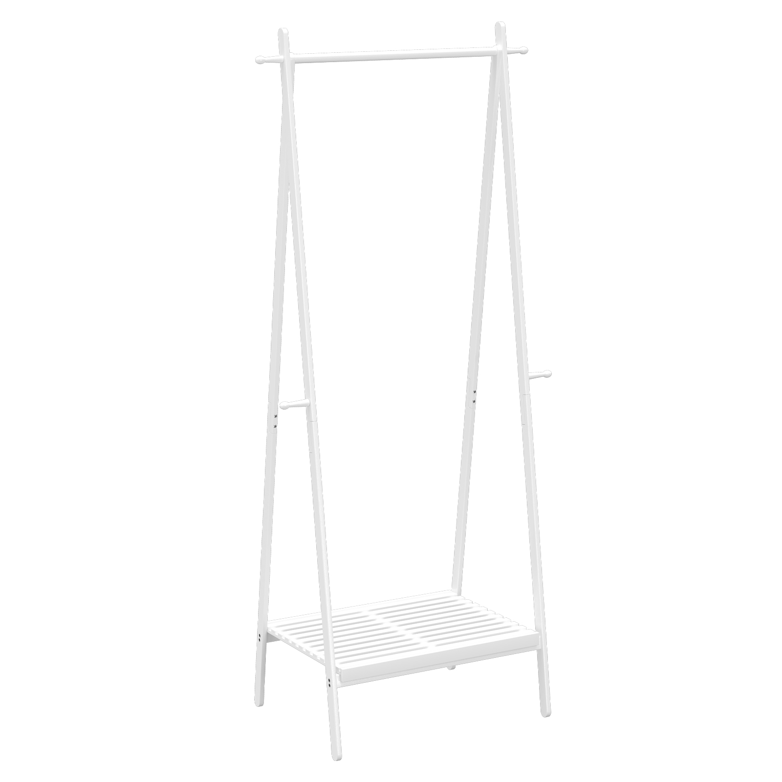 Bamboo Foldable Garment Rack White