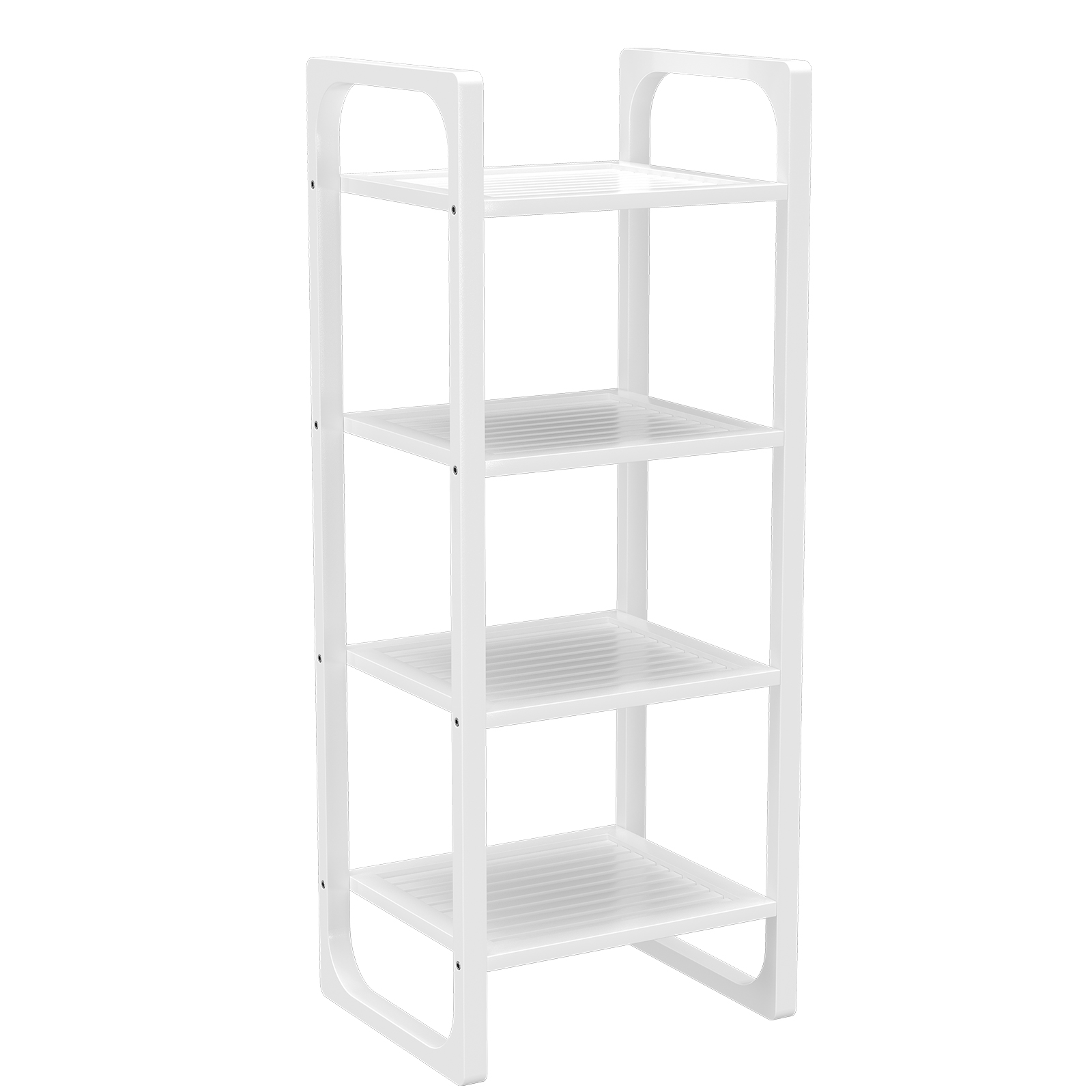 4 Tier Bamboo Storage Shelf White