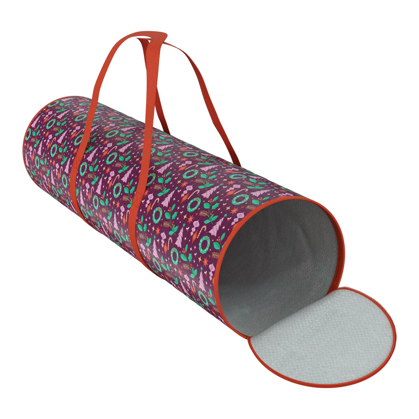 Christmas Wrapping Paper Storage Bag Printed Purple