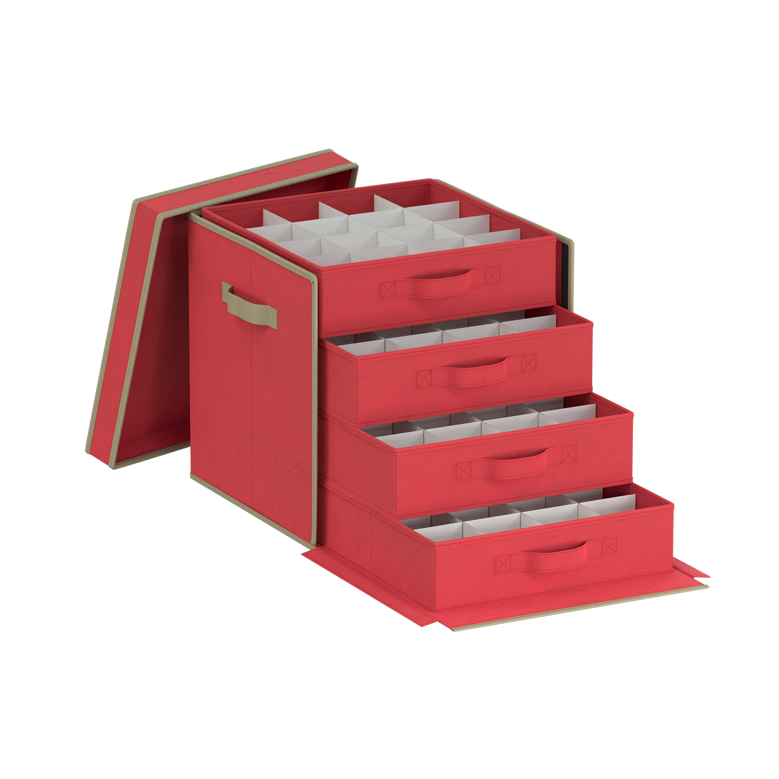 Christmas Ornament Storage Box Red