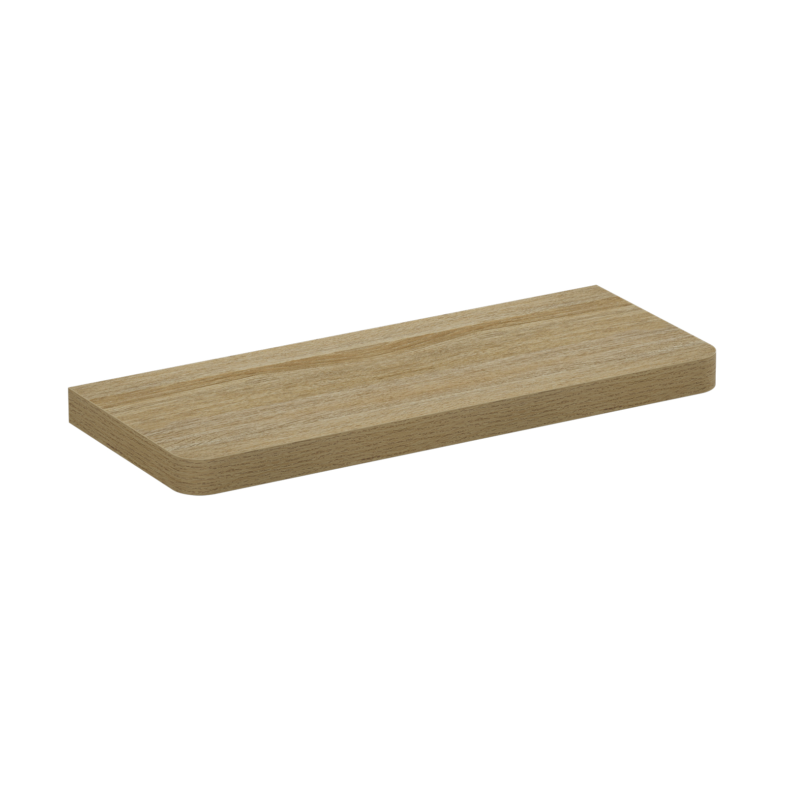 Curved Floating Shelf Oak 600x36x240mm