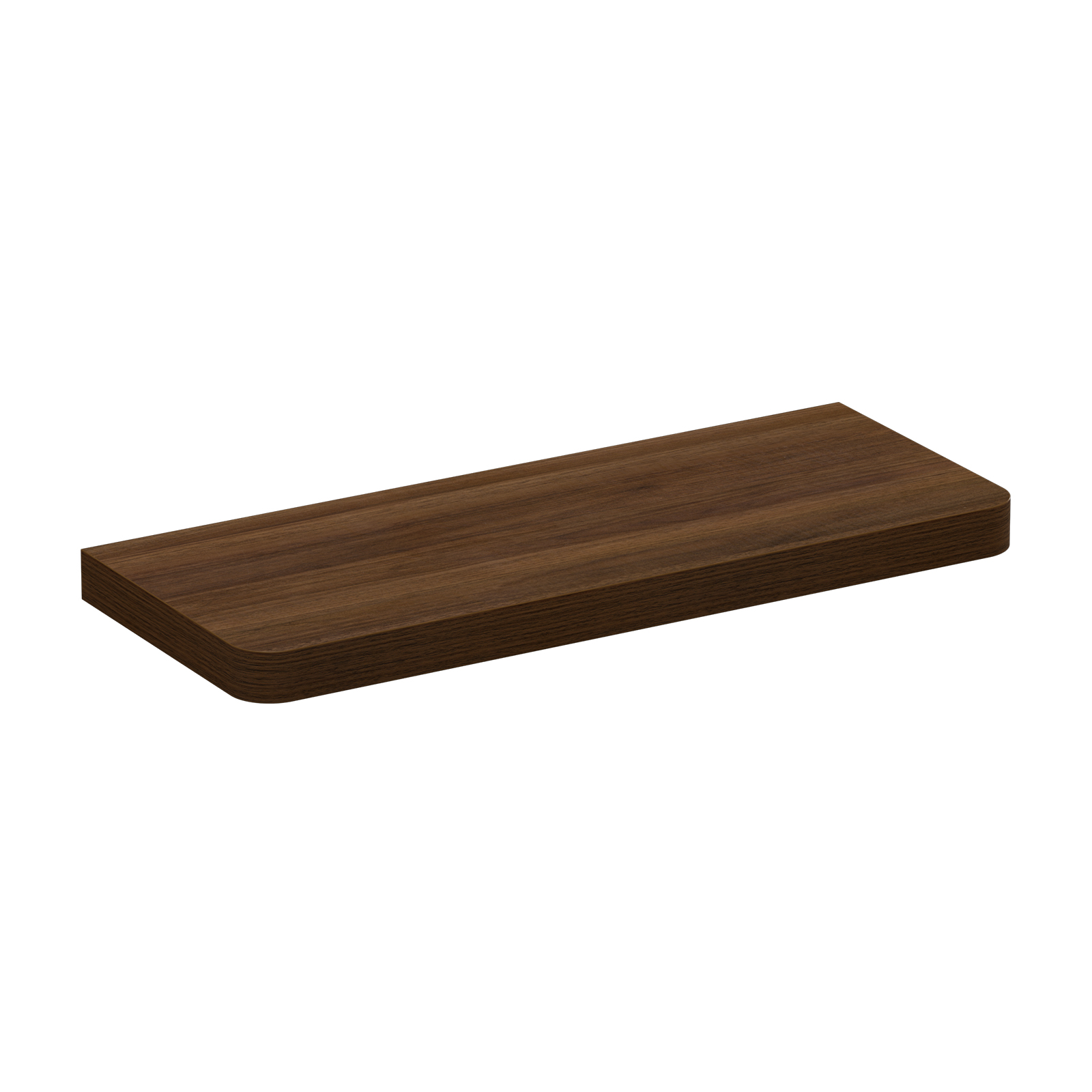 Curved Floating Shelf Walnut 600x36x240mm