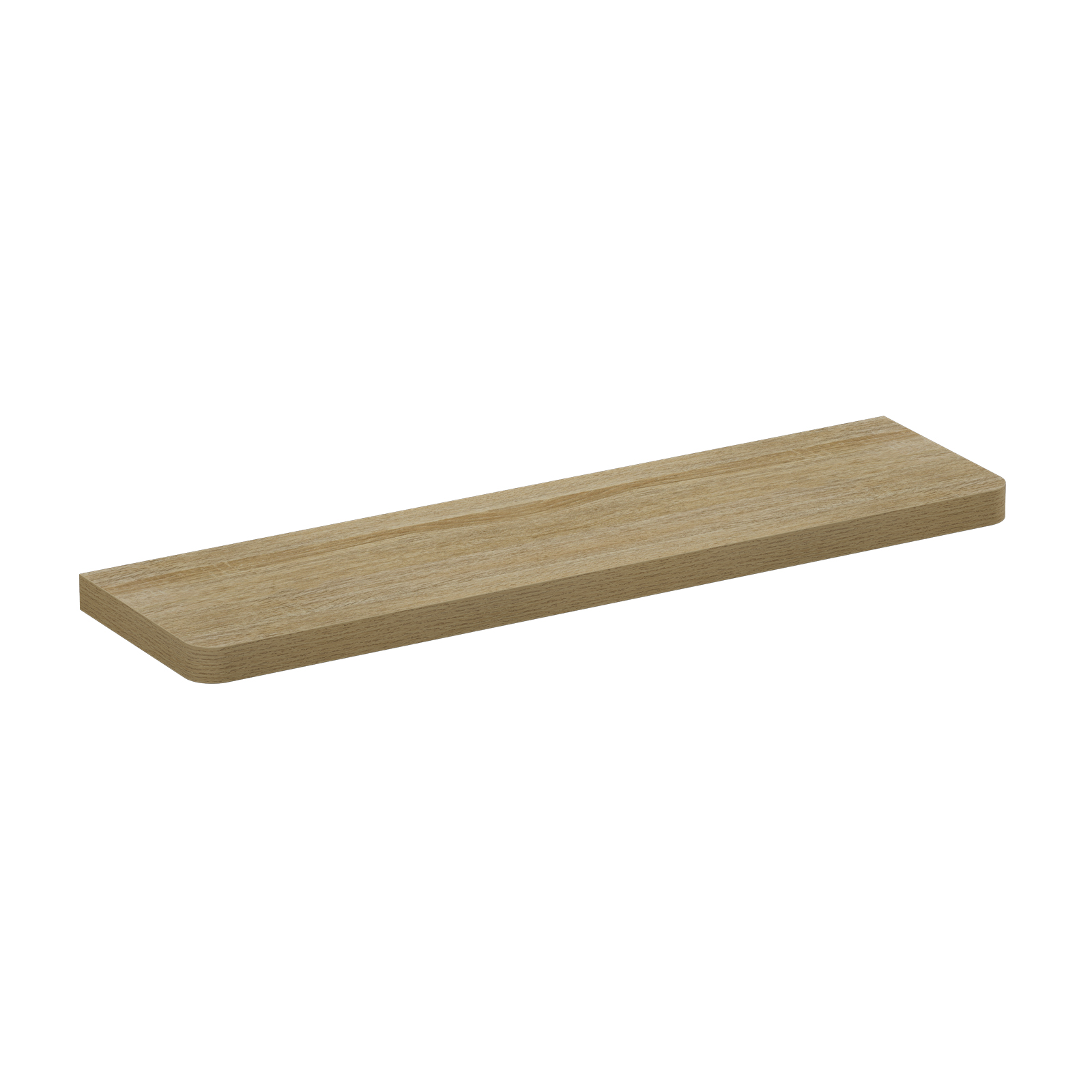 Curved Floating Shelf Oak 900x36x240mm