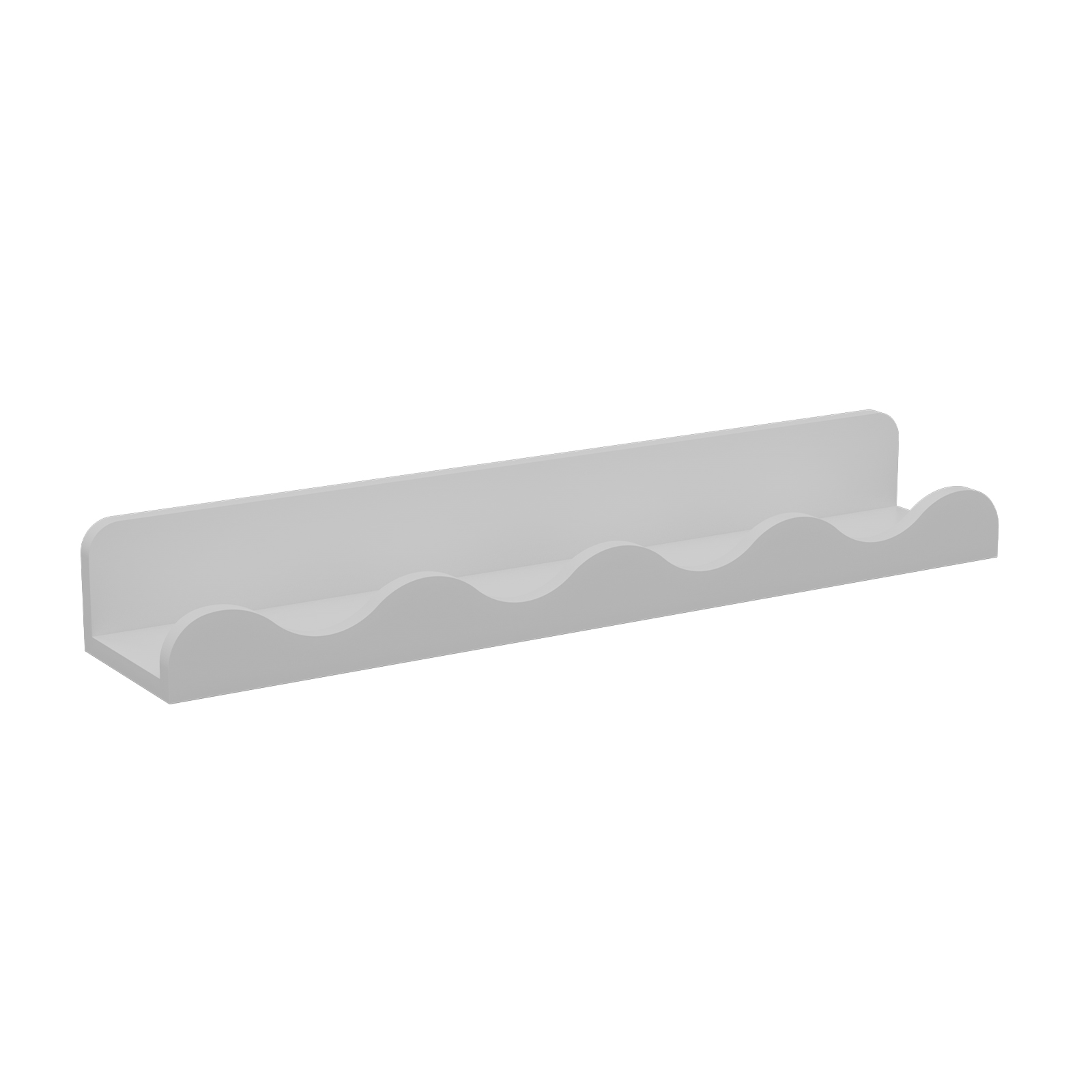 Scalloped Edge Wall Shelf White 600x120x80mm