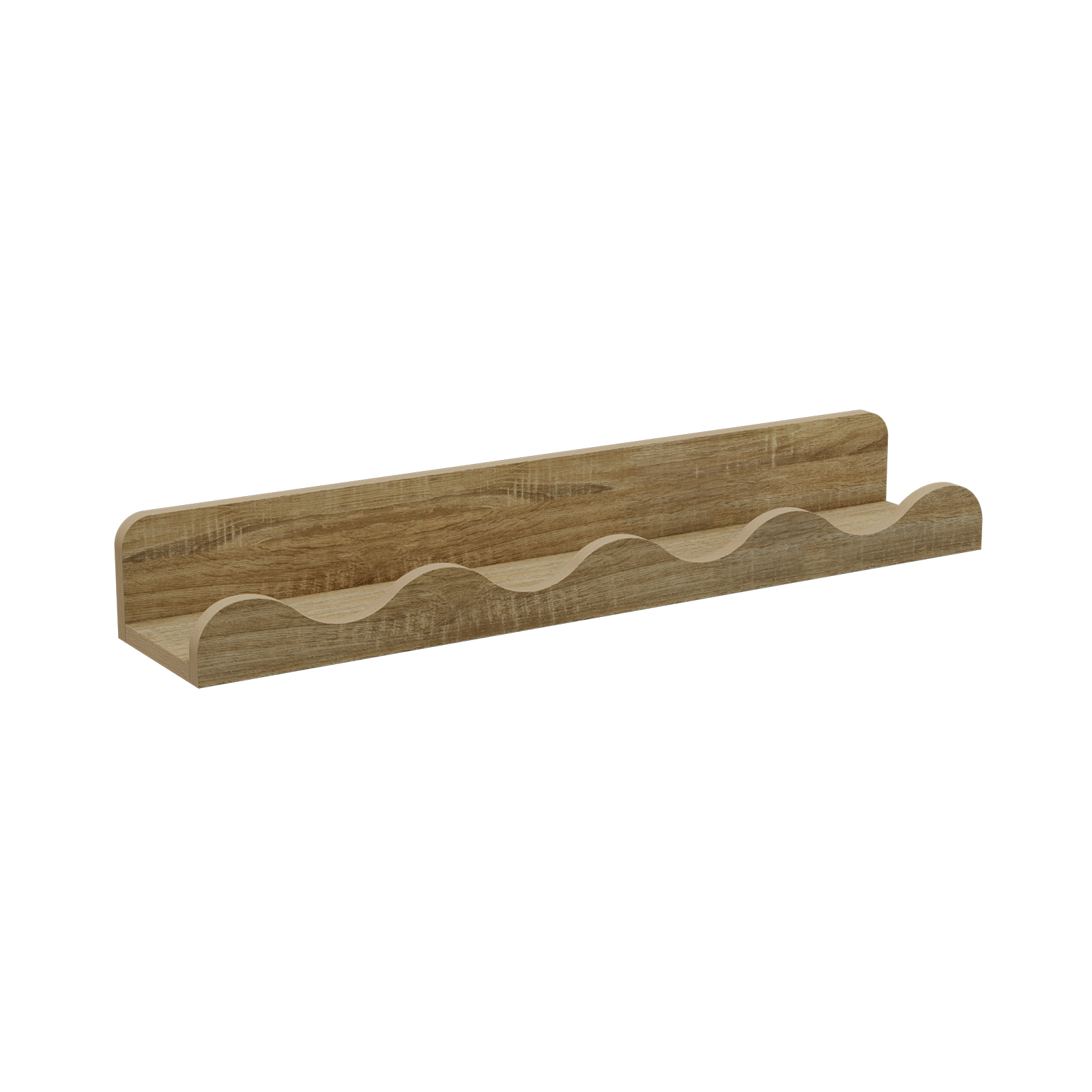 Scalloped Edge Wall Shelf Oak 600x120x80mm