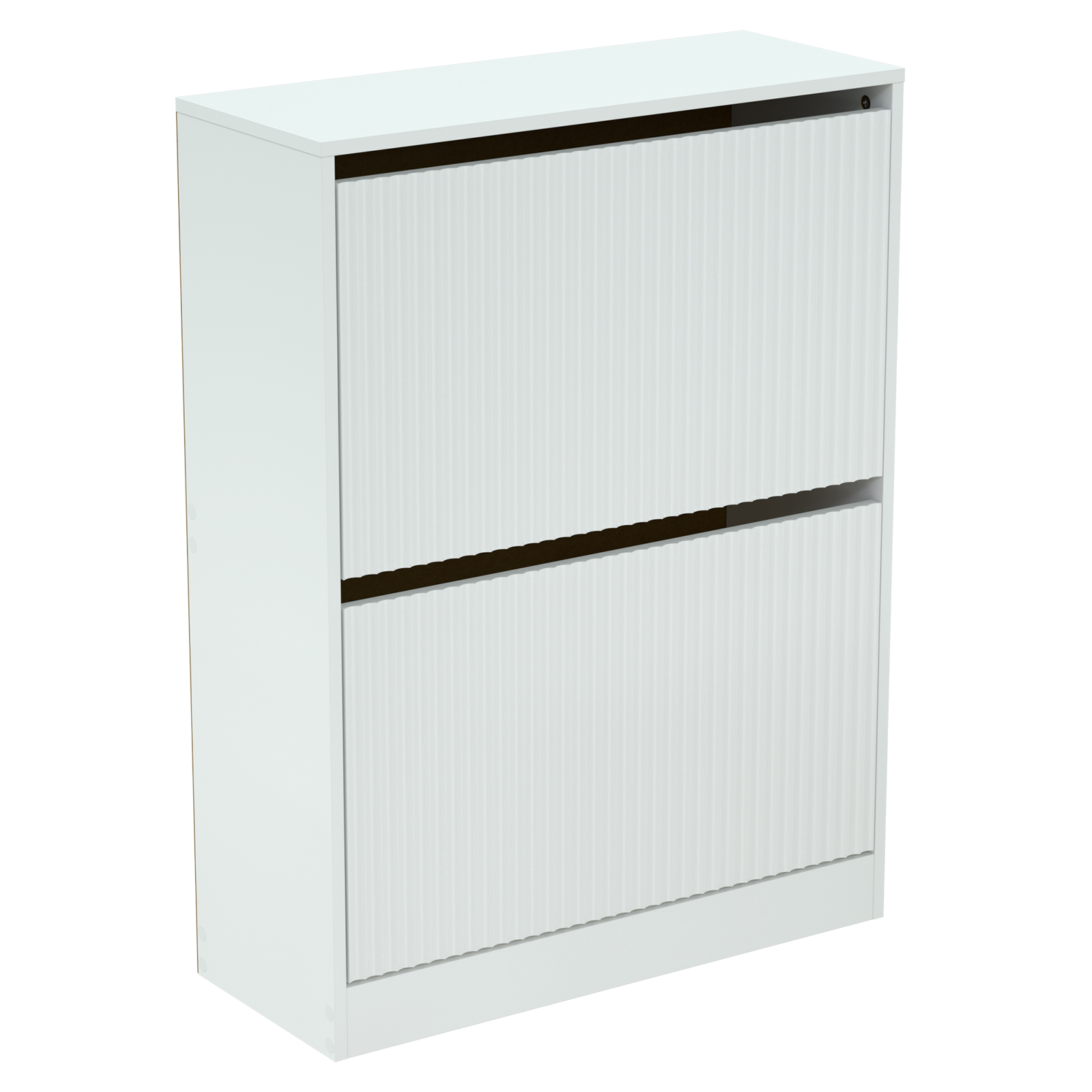 Corrugated 2 Door Shoe Cabinet White